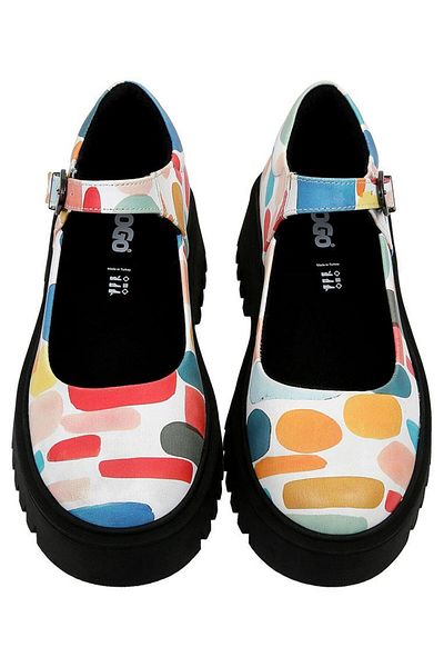 Dogo Women's Vegan Leather Multicolor Mary Jane Loafer - Lucky Design