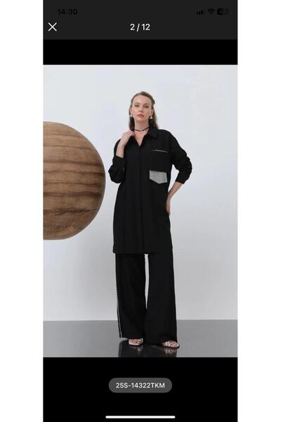 Puane KADIN PUANE ÇİLEK KUMAŞ CEP DETAYLI İKİLİ TAKIM