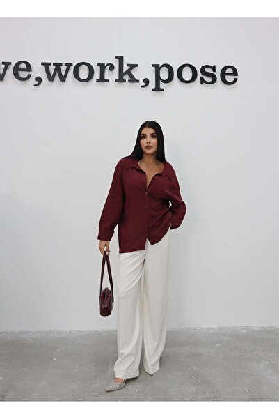 Hatun Atila Long Sleeve Shirt 5191 Burgundy