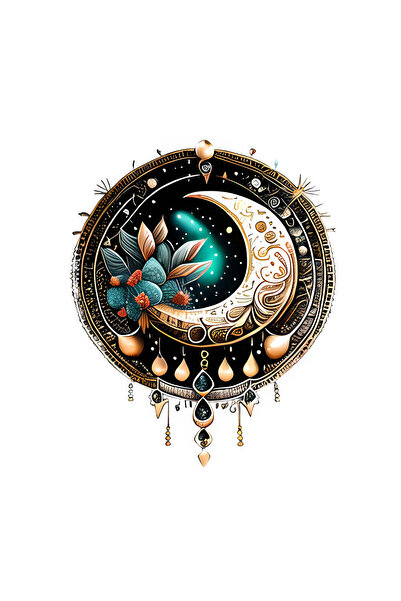 INOVATIX Set de 8 bucăți, autocolant bijuterie Moon Night, INOVATIX®. 6 cm