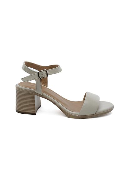 Greyder 59043 Beige Genuine Leather Women's Heeled Sandals