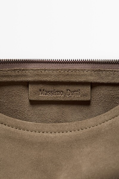 Massimo Dutti Düğümlü küçük süet deri kese çanta