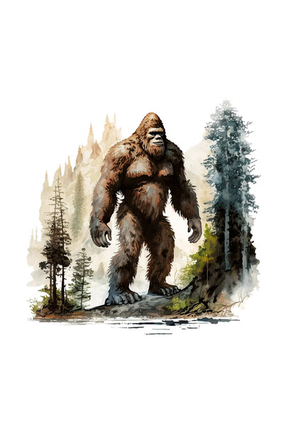 INOVATIX Set de 8 piese, autocolant Bigfoot în pădure, INOVATIX®. 6 cm