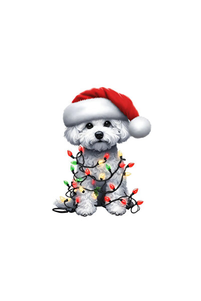 INOVATIX Set de 8 autocolante Bichon decorate de Crăciun, INOVATIX®. 6 cm