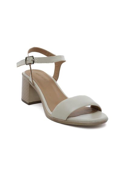 Greyder 59043 Beige Genuine Leather Women's Heeled Sandals