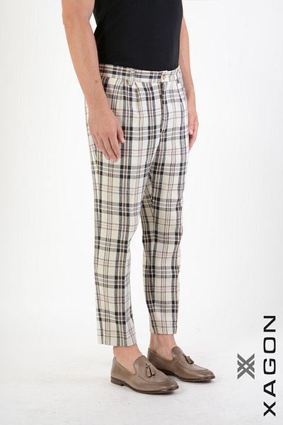 EXAGON PANTS OPERATO CHECK - XAGON - CREAM, 50
