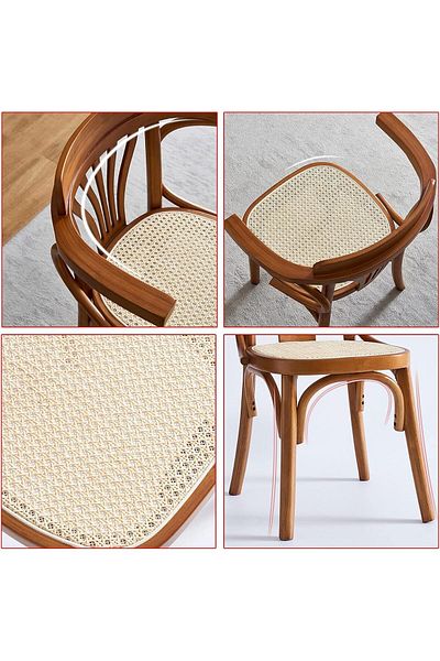 rexa Living Room Corner Chairs,for Bedroom Balcony Garden Backrest Chair Rattan Edit Solid Wood