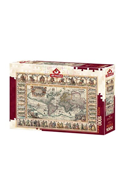 Genel Markalar 4584 Eski Dünya Haritası 1000 Parça Puzzle -sanat Puzzle