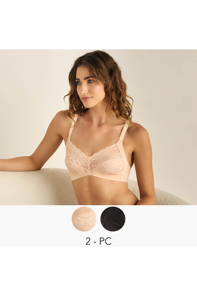 FAV 2PK TRIUM NON WIRED LACE BRA