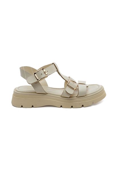 Greyder 59031 Beige Genuine Leather Women's Sandals