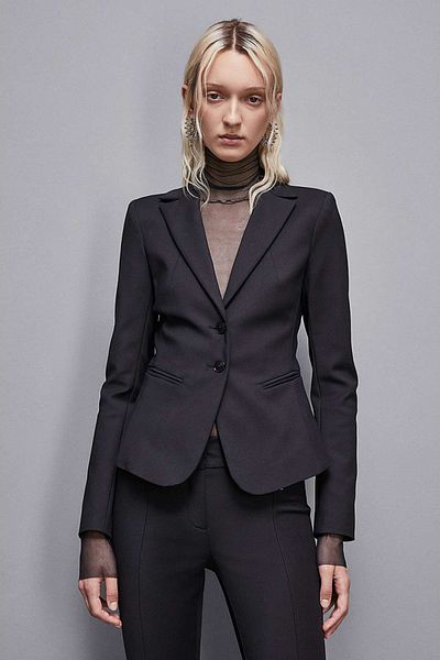 Patrizia Pepe SLIM TWO-BUTTON JACKET - PATRIZIA PEPE - 42, BLACK