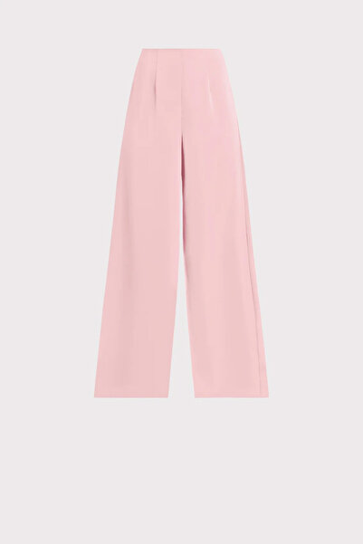 Herve Leger SATIN HIGH WAIST WIDE LEG PANTS - HERVE LEGER - 4, PINK