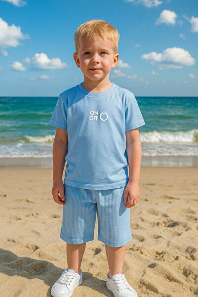 mb kids OnOff Print Fitill Şort Basic Fete Băieţi Copii Set de pantaloni scur...