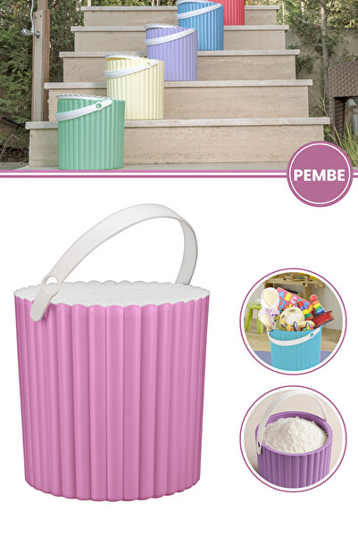 12den Kulplu Kapaklı Çok Amaçlı Kova 12 Lt, Un Bakliyat Deterjan Oyuncak Temi...