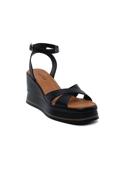 Greyder 59260 Black Genuine Leather Women's Sandals