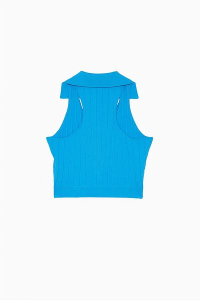 Patrizia Pepe TEXTURED TOP - PATRIZIA PEPE - BLUE, L
