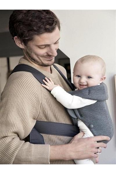 BabyBjörn BabyBjorn - Anatomical Baby Carrier Mini, 0-13 kg, birth-1 year, with multiple positions, Dark grey