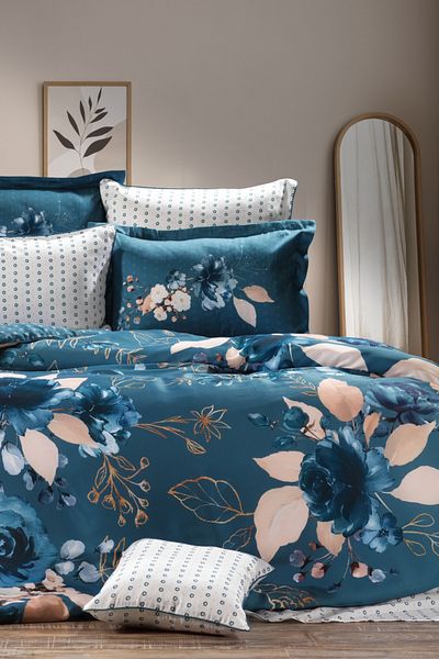 ZEBRA CASA Palazzo 7 Piece Double Silk Bedding Set