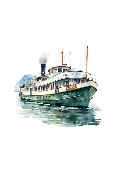 INOVATIX Set of 8, Green Steamboat Sticker, INOVATIX®. 6 cm