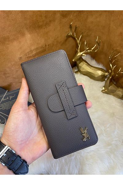 SANAT Sl-2183 Genuine Leather Patina Stylish Women's Portfolio Wallet 19cm X 9cm