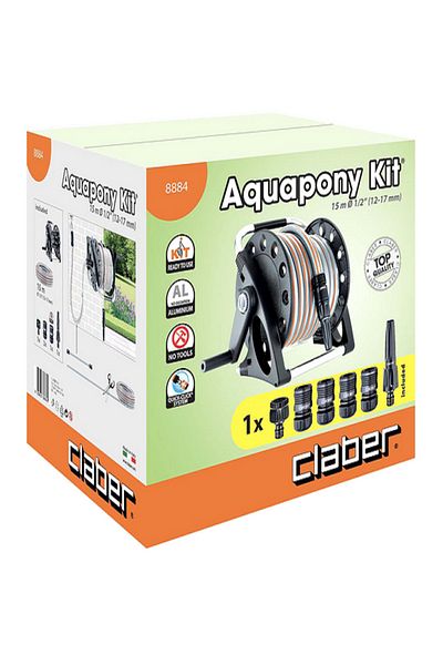 CLABER Weather Resistant and Shockproof Aquapony Wall Mounted Hose Reel Kit