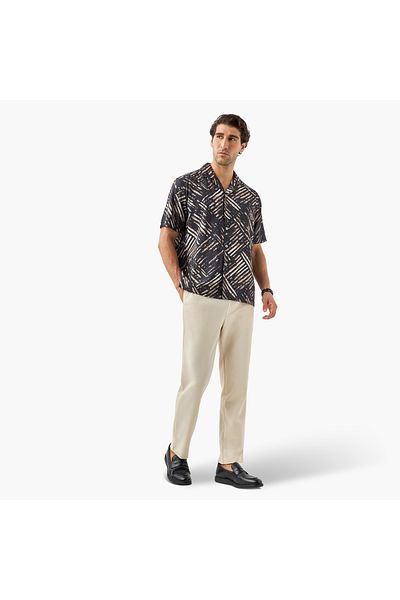 Iconic Iconic Abstract Print Shirt with Short Sleeves
