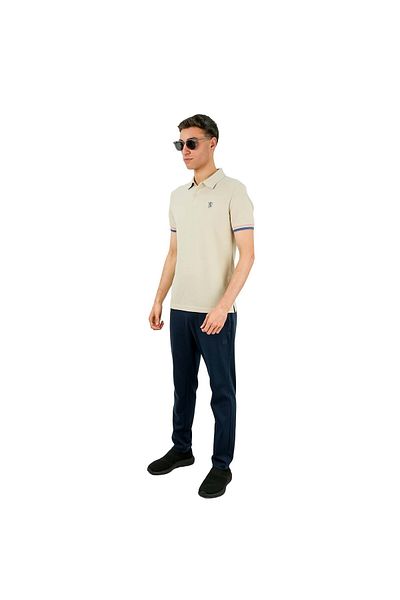 Giordano قميص بولو رجالي عالي الأداء: بيكيه كلاسيكي، ياقة مدببة، تفاصيل مطرزة