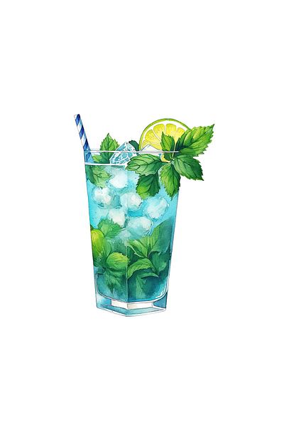 INOVATIX Set of 8 pieces, Sticker Mint soft drink, INOVATIX®. 6 cm