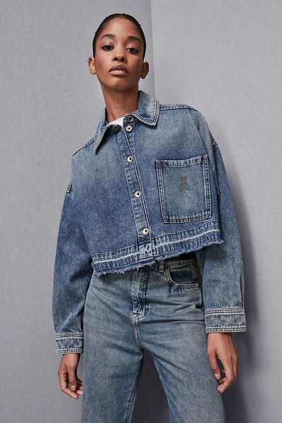 Patrizia Pepe JACHETA CROP DENIM - PATRIZIA PEPE - 40, ALBASTRU