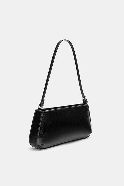 Pull & Bear Faux patent finish shoulder bag
