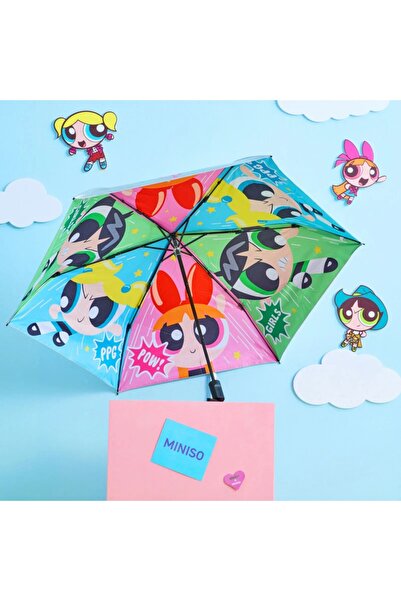 Miniso Powerpuff Girls Lisanslı Gümüş Kaplamalı Güneş Şemsiyesi