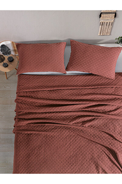 BED LİNE Cambridge Yatak Örtüsü Seti Çift Kişilik Kiremit Kutulu