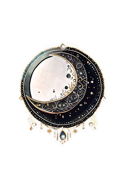 INOVATIX Set de 8 bucăți, autocolant bijuterie Lună Nouă, INOVATIX®. 6 cm