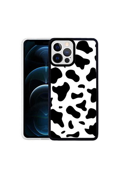 Çarçur حافظة مزخرفة متوافقة مع هاتف iPhone 13 Pro CRCR M-Fit-Cow No1