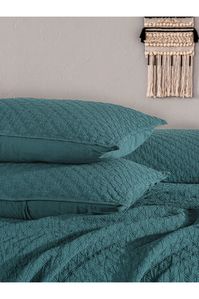 BED LİNE Cambrıdge yatak örtüsü seti çift kişilik koyu yeşil kutulu