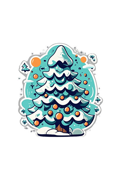 INOVATIX Set de 8 bucăți, autocolant cu brad de zăpadă, INOVATIX®. 6 cm