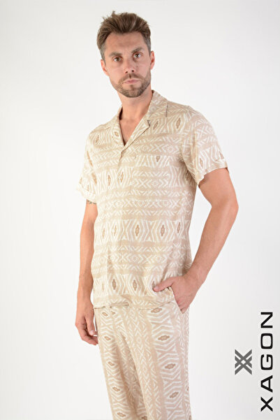 EXAGON CĂMAȘĂ FANTASY DIN VISCOZĂ - XAGON - BEJ, XXL