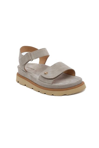 Greyder 59253 Beige Suede Genuine Leather Women's Sandals