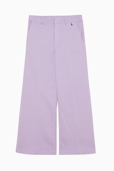 Patrizia Pepe PALAZZO COTTON PANTS - PATRIZIA PEPE - LILA, 42