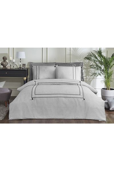 Özdilek Sadem Organic Neutral King Size Satin Duvet Cover Set