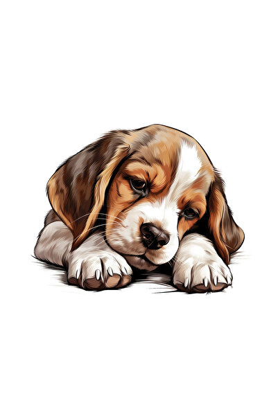 INOVATIX Set de 8 piese, autocolant Beagle, INOVATIX®. 6 cm