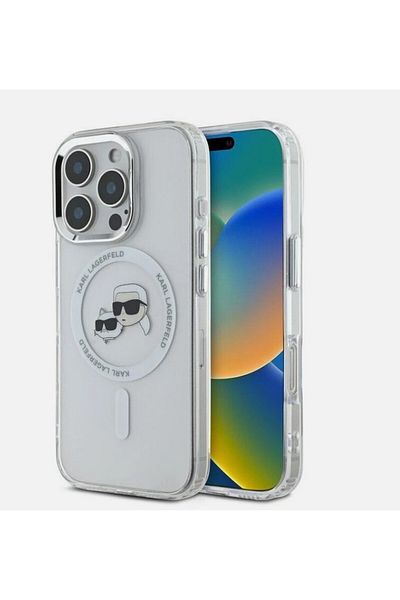 Karl Lagerfeld KARL LAGERFELD Stylish Original Case for iPhone 16 Pro Max - Clear with MagSafe Wireless Charging