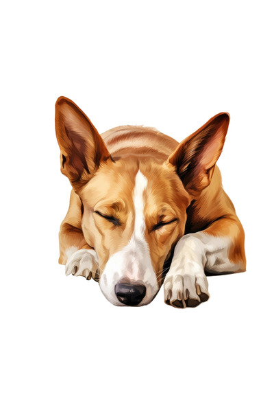 INOVATIX Set de 8 piese, autocolant cățeluș Basenji maro, INOVATIX®. 6 cm