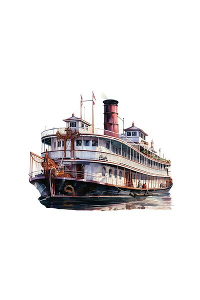 INOVATIX Set of 8, White Steamboat Sticker, INOVATIX®. 6 cm