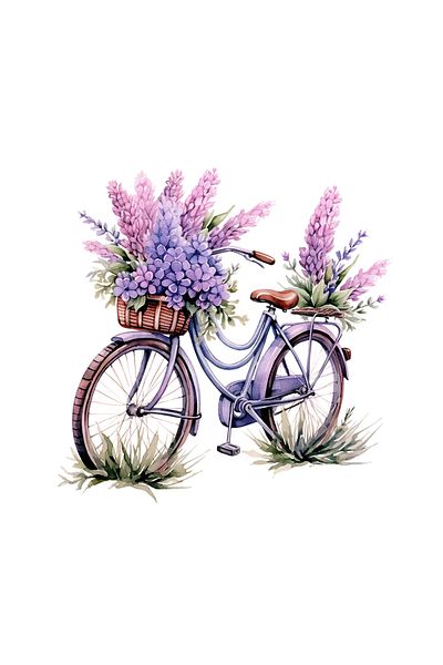 INOVATIX Set de 8 piese, Autocolant ornamental pentru bicicletă cu flori mov, INOVATIX®. 6 cm