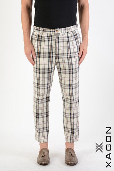 EXAGON PANTS OPERATO CHECK - XAGON - CREAM, 50