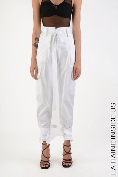 La Haine Inside Us Stropiccciato Cotton Pants - - White, Xs
