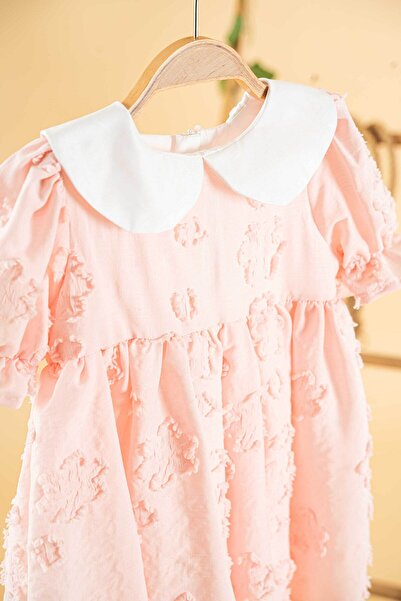 Mini Chics Çiçekli Şifon Kısa Kol Kız Çocuk Elbise