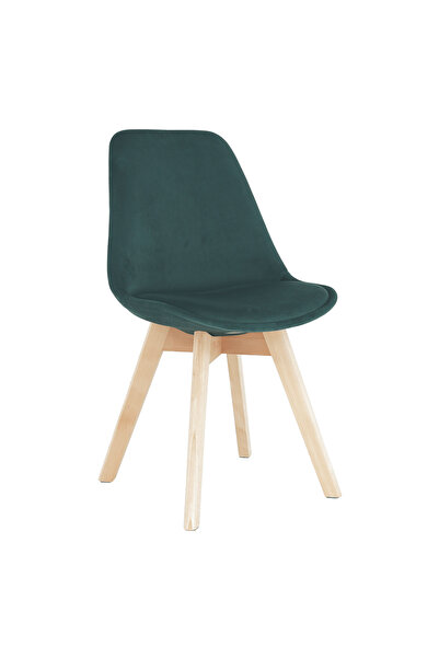 Decorer Scaun, tapițerie din catifea verde smarald, picioare din lemn de fag,...