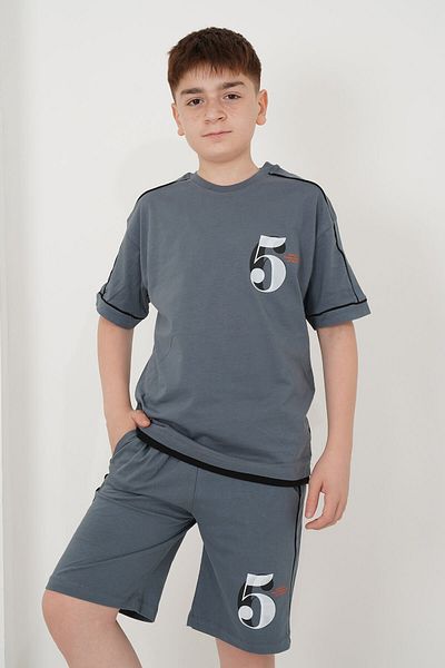 HayKids Boy's Two Thread Fabric Printed Shorts Suit